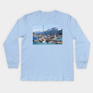 USA. Alaska. Seaport of Valdez city. Kids Long Sleeve T-Shirt